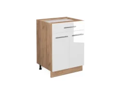 Kücheninseln|Einbauküchen<Vicco Küchenunterschrank Fame-Line Hochglanz/Goldkraft Eiche 60 cm mit Schublade ohne Arbeitsplatte