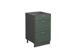 Clearance Vicco Küchenunterschrank Fame-Line Grün-Gold Landhaus/Anthrazit 50 cm ohne Arbeitsplatte Dunkelgrün