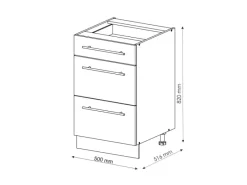 Clearance Vicco Küchenunterschrank Fame-Line Grün-Gold Landhaus/Anthrazit 50 cm ohne Arbeitsplatte Dunkelgrün