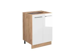 Vicco Küchenunterschrank Fame-Line Hochglanz/Goldkraft Eiche 60 cm ohne Arbeitsplatte< Küchenschränke