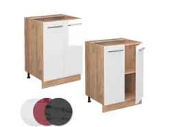 Vicco Küchenunterschrank Fame-Line Hochglanz/Goldkraft Eiche 60 cm ohne Arbeitsplatte< Küchenschränke