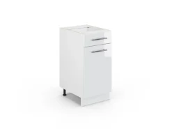 Vicco Küchenunterschrank Fame-Line Hochglanz/ 40 cm ohne Arbeitsplatte Weiß