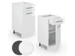Vicco Küchenunterschrank Fame-Line Hochglanz/ 40 cm ohne Arbeitsplatte Weiß