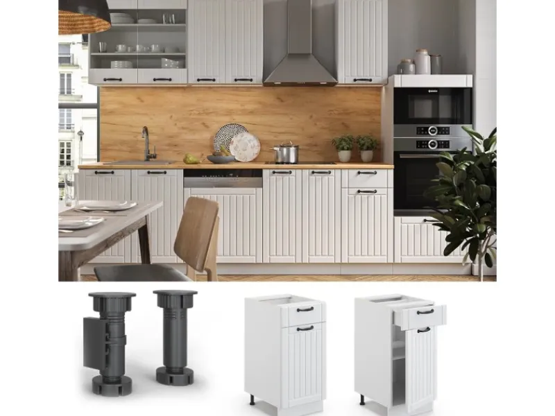 Vicco Küchenunterschrank Fame-Line Landhaus/ 40 cm ohne Arbeitsplatte< Küchenschränke