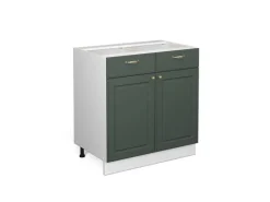 Küchenschränke<Vicco Küchenunterschrank Fame-Line Grün-Gold Landhaus/Weiß 80 cm ohne Arbeitsplatte