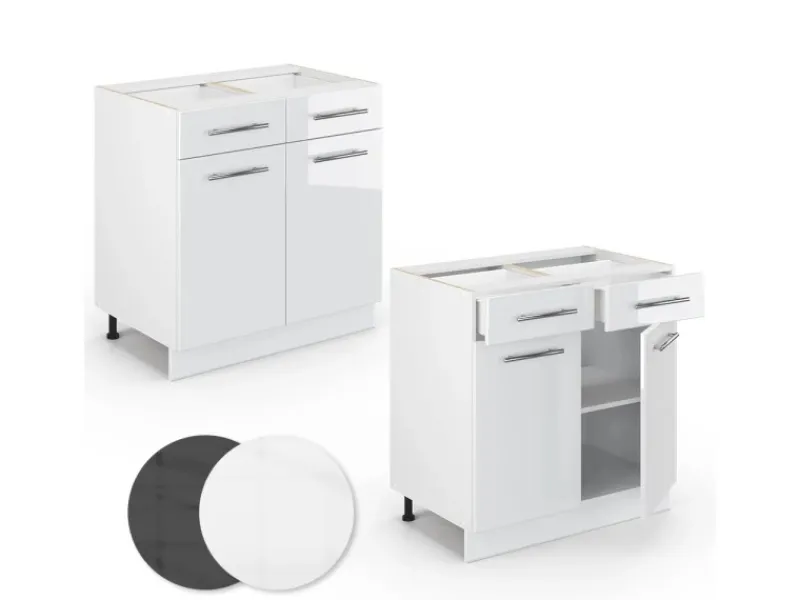 Vicco Küchenunterschrank Fame-Line Hochglanz/ 80 cm ohne Arbeitsplatte< Küchenschränke