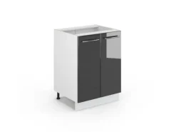 Vicco Küchenunterschrank Fame-Line Hochglanz/Weiß 60 cm ohne Arbeitsplatte< Küchenschränke