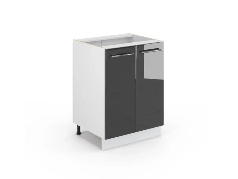 Vicco Küchenunterschrank Fame-Line Hochglanz/Weiß 60 cm ohne Arbeitsplatte< Küchenschränke