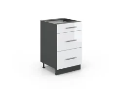 Vicco Küchenunterschrank Fame-Line Hochglanz/Anthrazit 50 cm ohne Arbeitsplatte< Küchenschränke