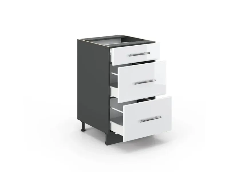 Vicco Küchenunterschrank Fame-Line Hochglanz/Anthrazit 50 cm ohne Arbeitsplatte< Küchenschränke