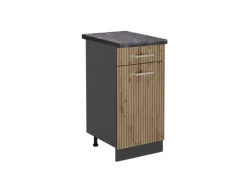 Vicco Küchenunterschrank R-Line Artisan-Eiche/Anthrazit 40 cm AP Anthrazit< Pfannen