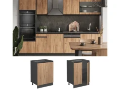Online Vicco Küchenunterschrank R-Line Goldkraft /Anthrazit 60 cm J-Shape ohne Arbeitsplatte Eiche
