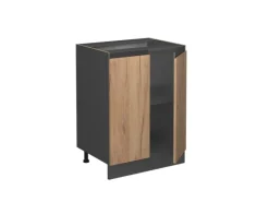 Online Vicco Küchenunterschrank R-Line Goldkraft /Anthrazit 60 cm J-Shape ohne Arbeitsplatte Eiche