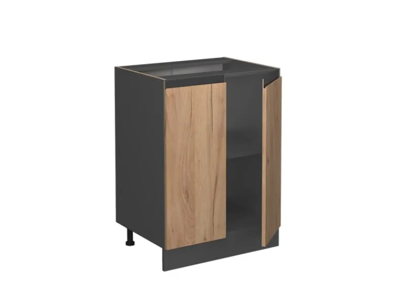 Online Vicco Küchenunterschrank R-Line Goldkraft /Anthrazit 60 cm J-Shape ohne Arbeitsplatte Eiche