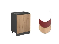Online Vicco Küchenunterschrank R-Line Goldkraft /Anthrazit 60 cm J-Shape ohne Arbeitsplatte Eiche