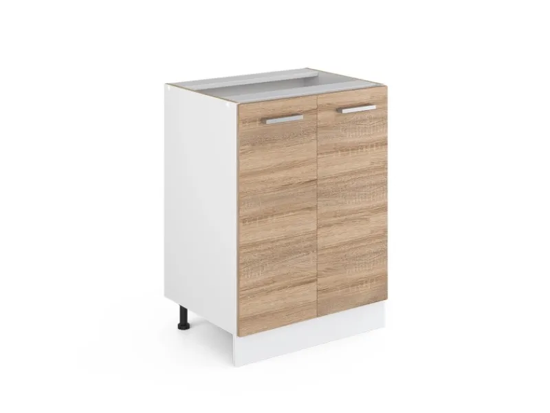 Küchenschränke<Vicco Küchenunterschrank R-Line Küchenkommode Sonoma/Weiß 60 cm ohne Arbeitsplatte