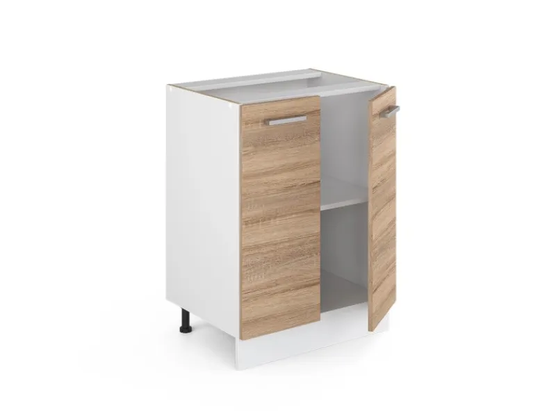 Küchenschränke<Vicco Küchenunterschrank R-Line Küchenkommode Sonoma/Weiß 60 cm ohne Arbeitsplatte