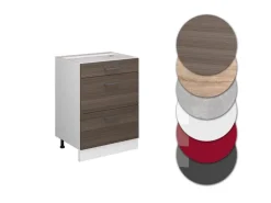 Vicco Küchenunterschrank R-Line Grau/Weiß 60 cm mit Schubladen ohne Arbeitsplatte< Küchenschränke