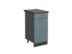 Vicco Küchenunterschrank R-Line Blau-Grau/Anthrazit 40 cm AP Anthrazit< Pfannen