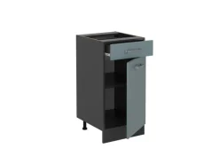 Vicco Küchenunterschrank R-Line Blau-Grau/Anthrazit 40 cm AP Anthrazit< Pfannen