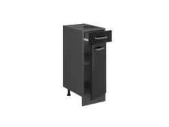 Einbauküchen<Vicco Küchenunterschrank R-Line Schwarz Hochglanz/Anthrazit 30 cm ohne Arbeitsplatte