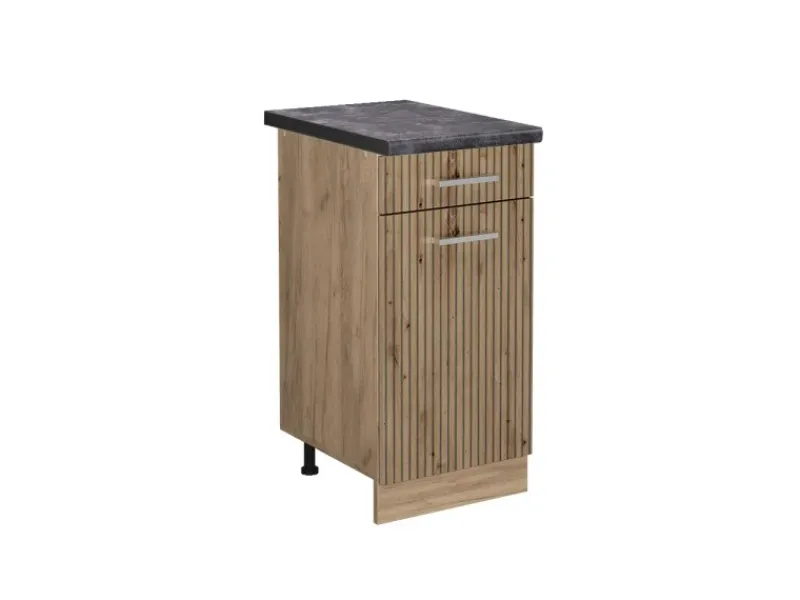 Clearance Vicco Küchenunterschrank R-Line Artisan-Eiche/Goldkraft Eiche 40 cm AP Anthrazit Artisan Eiche