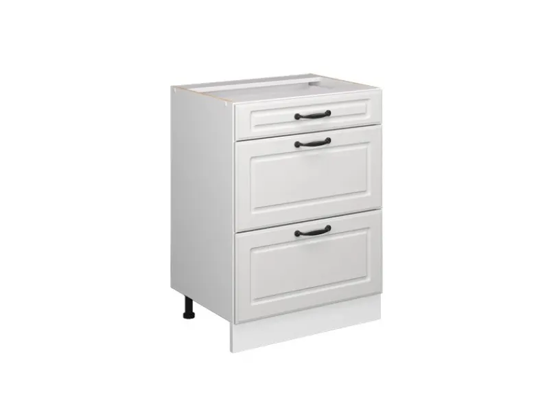 Vicco Küchenunterschrank R-Line Landhaus/ 60 cm mit Schubladen ohne Arbeitsplatte Weiß
