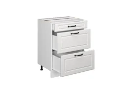 Vicco Küchenunterschrank R-Line Landhaus/ 60 cm mit Schubladen ohne Arbeitsplatte Weiß