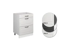 Vicco Küchenunterschrank R-Line Landhaus/ 60 cm mit Schubladen ohne Arbeitsplatte Weiß