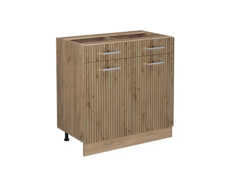 Vicco Küchenunterschrank R-Line Artisan-Eiche/Goldkraft Eiche 80 cm ohne Arbeitsplatte< Küchenschränke