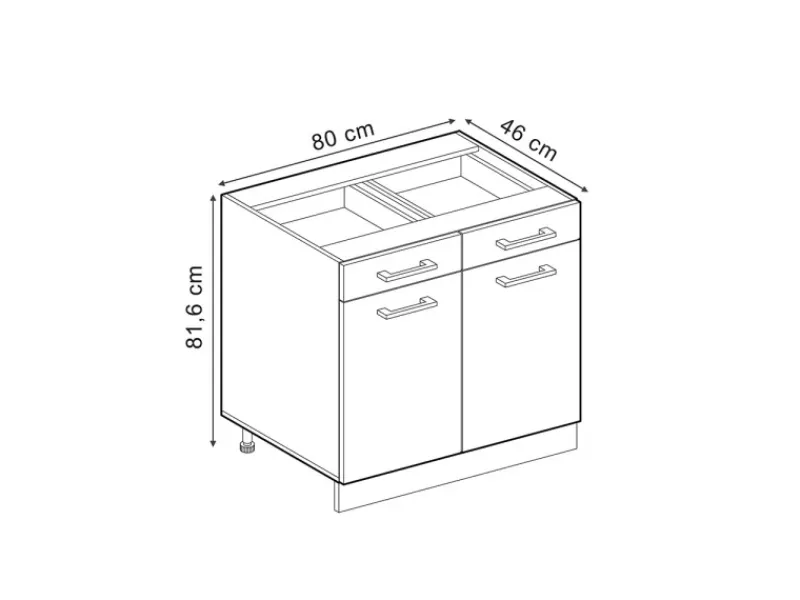 Vicco Küchenunterschrank R-Line Artisan-Eiche/Goldkraft Eiche 80 cm ohne Arbeitsplatte< Küchenschränke