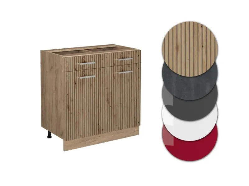Vicco Küchenunterschrank R-Line Artisan-Eiche/Goldkraft Eiche 80 cm ohne Arbeitsplatte< Küchenschränke