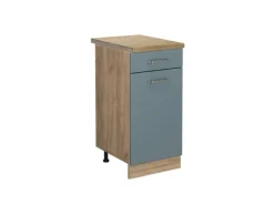 Online Vicco Küchenunterschrank R-Line Blau-Grau/Goldkraft Eiche 40 cm AP Eiche Blaugrau