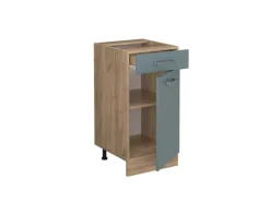 Online Vicco Küchenunterschrank R-Line Blau-Grau/Goldkraft Eiche 40 cm AP Eiche Blaugrau