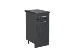 Vicco Küchenunterschrank R-Line Schwarz Beton/Anthrazit 40 cm AP Anthrazit< Pfannen