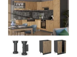 Hot Vicco Küchenunterschrank R-Line Artisan-Eiche/Anthrazit 60 cm ohne Arbeitsplatte Artisan Eiche