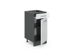 Vicco Küchenunterschrank R-Line Hochglanz/Anthrazit 40 cm AP Eiche< Pfannen