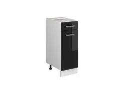 Vicco Küchenunterschrank R-Line Schwarz Hochglanz/Weiß 30 cm ohne Arbeitsplatte< Küchenschränke