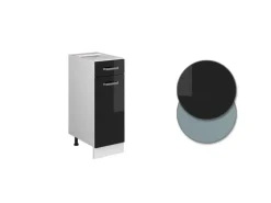 Vicco Küchenunterschrank R-Line Schwarz Hochglanz/Weiß 30 cm ohne Arbeitsplatte< Küchenschränke
