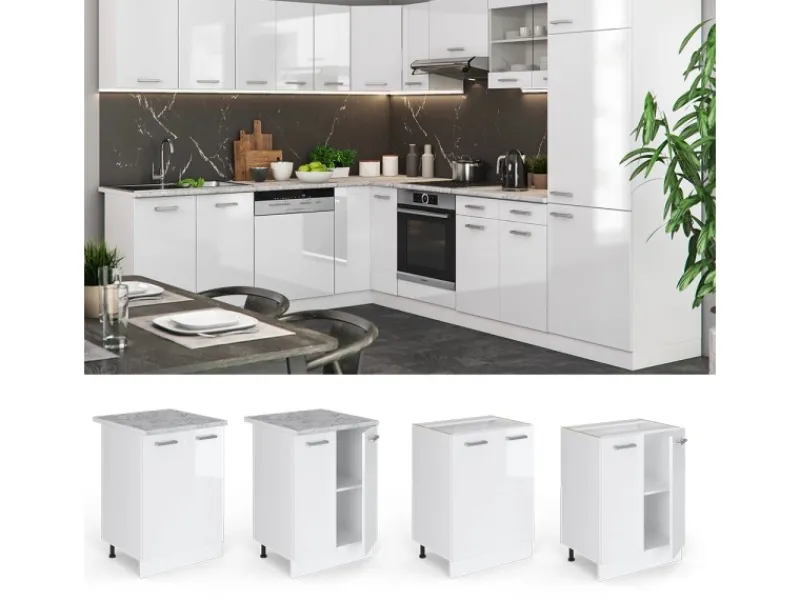 Vicco Küchenunterschrank R-Line Hochglanz/ 60 cm ohne Arbeitsplatte< Küchenschränke