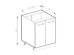 Vicco Küchenunterschrank R-Line Hochglanz/ 60 cm ohne Arbeitsplatte< Küchenschränke