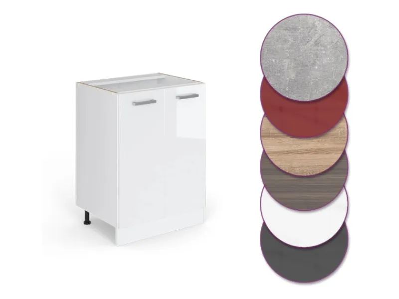 Vicco Küchenunterschrank R-Line Hochglanz/ 60 cm ohne Arbeitsplatte< Küchenschränke