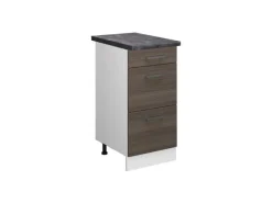 Vicco Küchenunterschrank R-Line Grau/Weiß 40 cm mit Schubladen AP Anthrazit< Küchenschränke