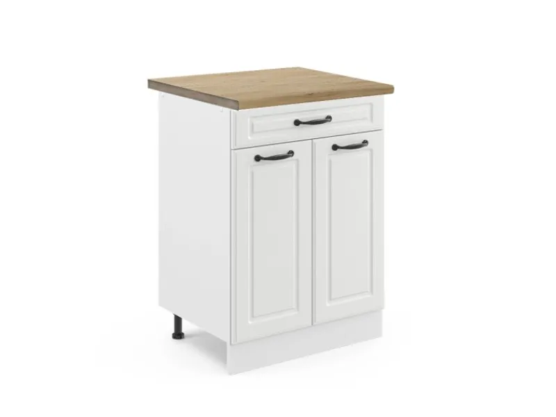 Vicco Küchenunterschrank R-Line Landhaus/ 60 cm mit Schublade AP Eiche< Küchenschränke