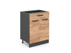 Sale Vicco Küchenunterschrank R-Line Goldkraft 60 cm mit Schublade ohne Arbeitsplatte Eiche