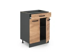Sale Vicco Küchenunterschrank R-Line Goldkraft 60 cm mit Schublade ohne Arbeitsplatte Eiche