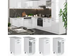 Vicco Küchenunterschrank R-Line Hochglanz/ 40 cm AP Anthrazit< Pfannen