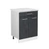 Online Vicco Küchenunterschrank R-Line Schubladenschrank für die Küche Schwarz Beton 60 cm AP Marmor mit Weiß Korpus