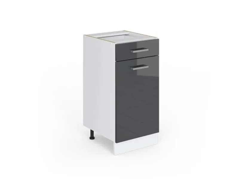 Küchenschränke<Vicco Küchenunterschrank R-Line Hochglanz/Weiß 40 cm ohne Arbeitsplatte