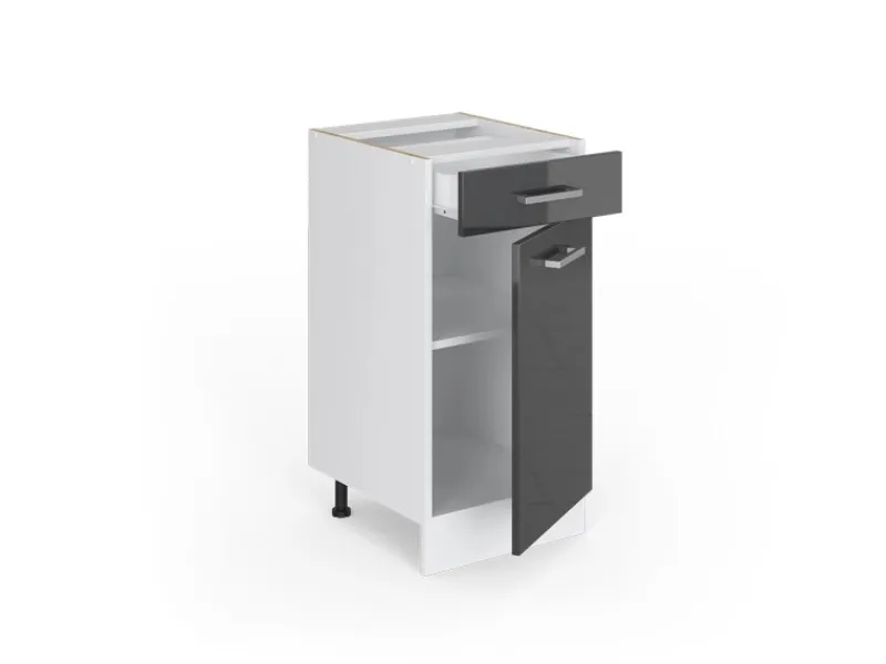 Küchenschränke<Vicco Küchenunterschrank R-Line Hochglanz/Weiß 40 cm ohne Arbeitsplatte